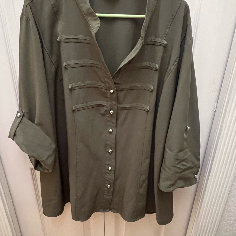 Beautiful moss green blouse with great details